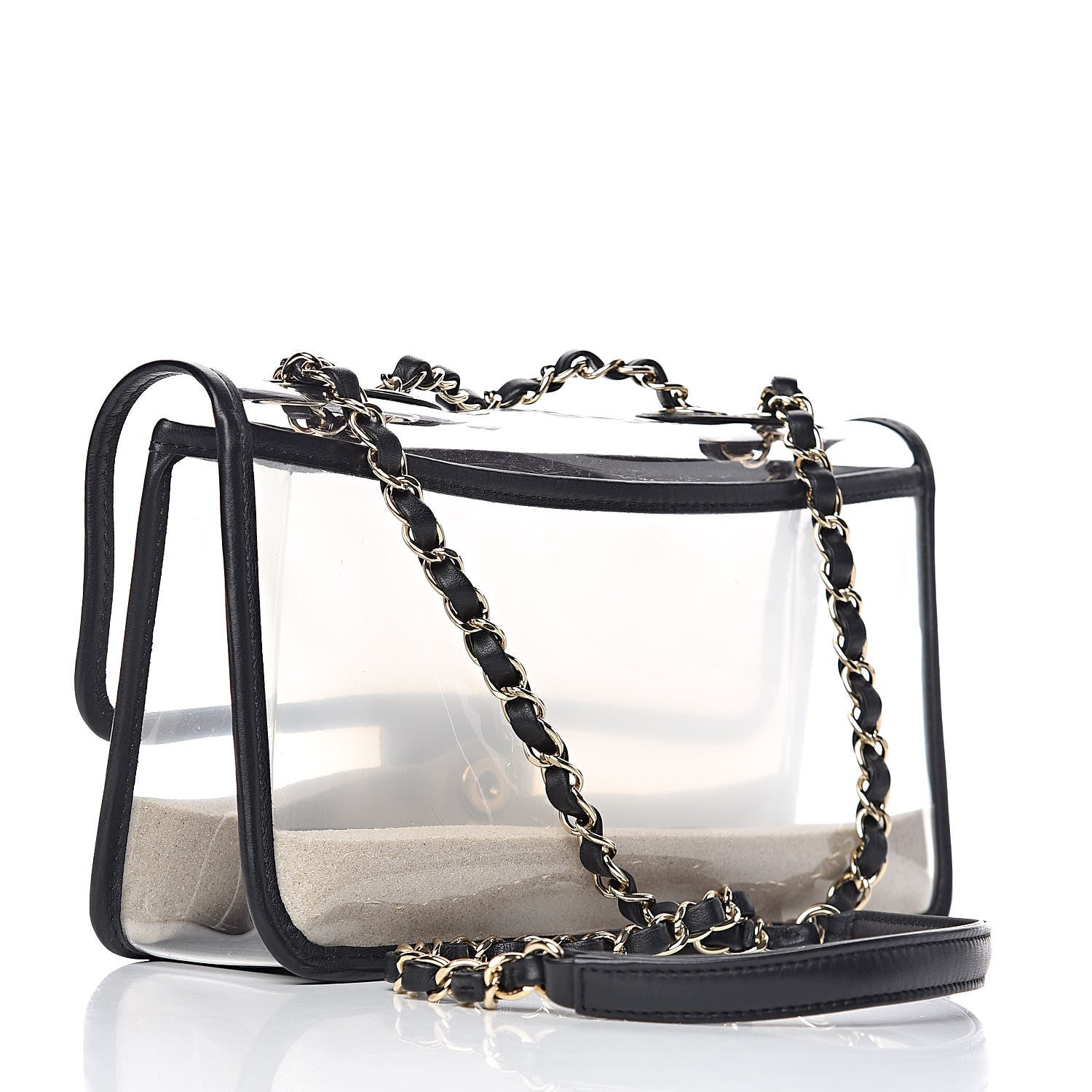 Chanel Lambskin PVC Medium Coco Sand Flap Black 3 of 10