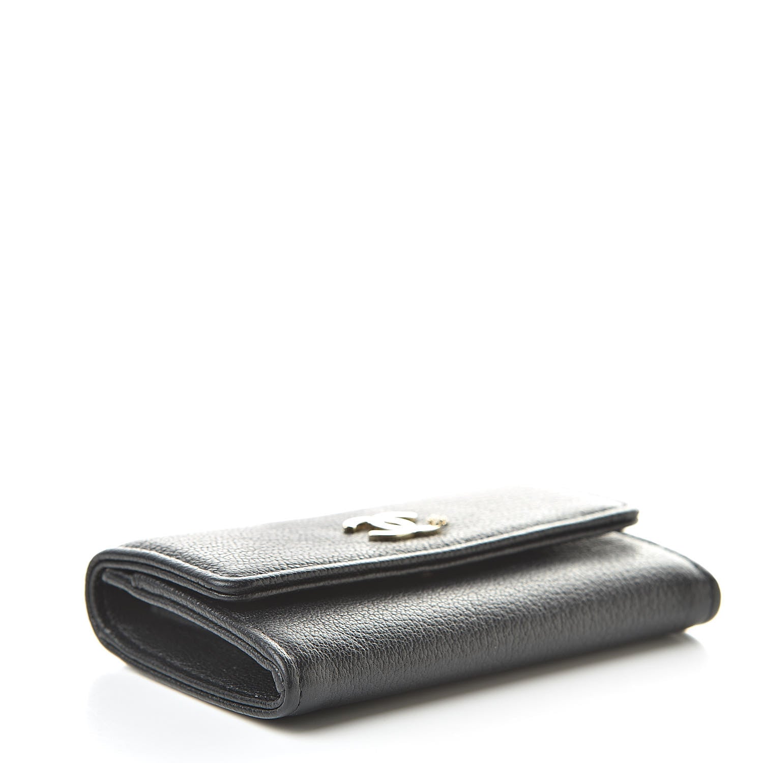 Chanel Goatskin Camellia CC Flap Card Holder Black 4 of 11