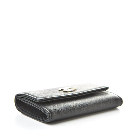 Chanel Goatskin Camellia CC Flap Card Holder Black 4 of 11