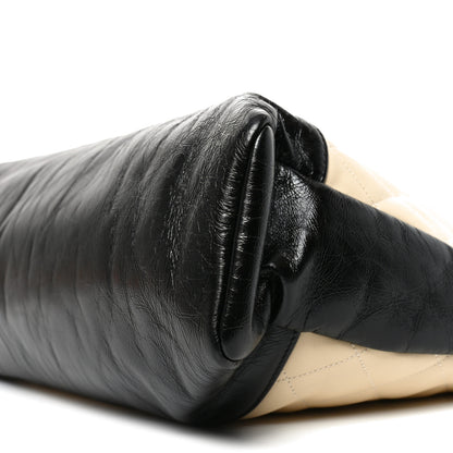 Chanel Aged Calfskin Quilted Large 31 Shopping Bag Beige Black 10 of 10