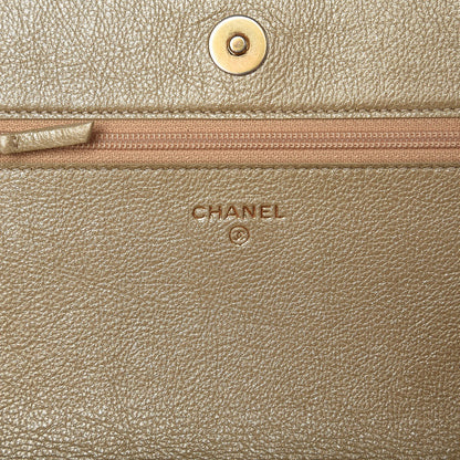 Chanel Woven Straw Braided Ancient Greek Wallet On Chain WOC Beige 6 of 8