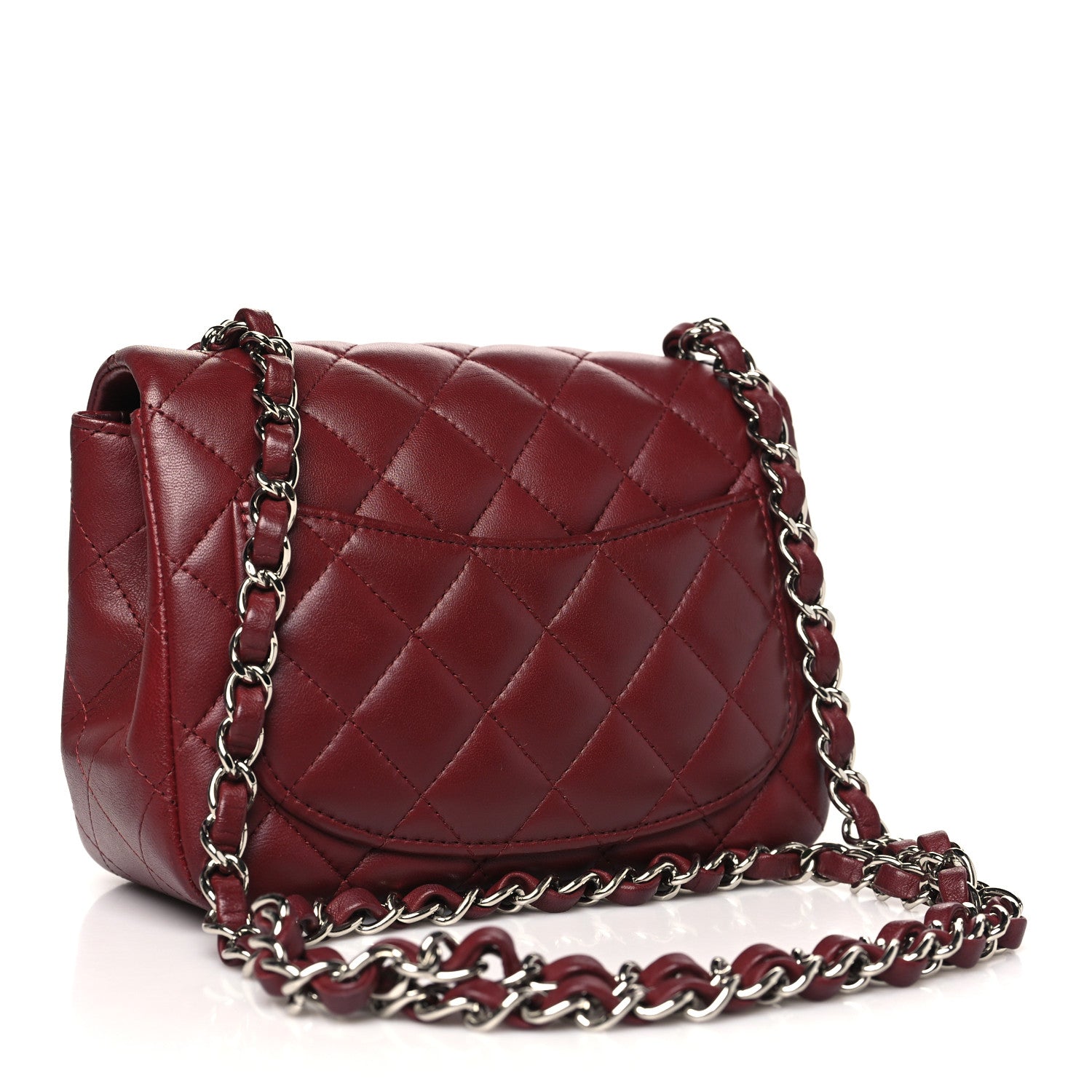 Chanel Lambskin Quilted Mini Square Flap Burgundy 3 of 10