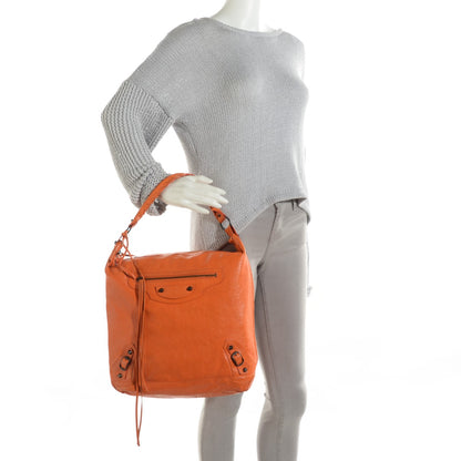 Balenciaga Agneau Classic Hardware Day Hobo Tangerine 3 of 10