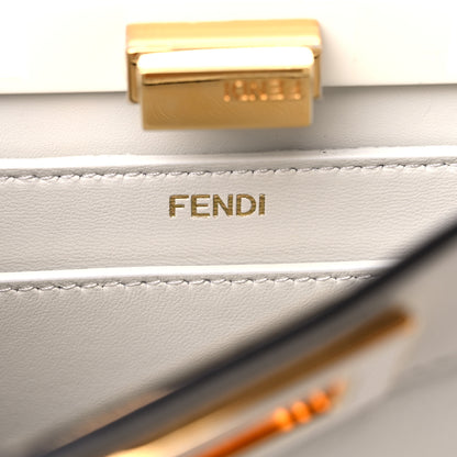 Fendi Vitello Seta Nappa Plexiglass Bi-Color Small Peekaboo I SEE U Satchel White Ice Sand 6 of 9