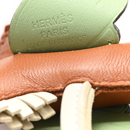 Hermes Milo Lambskin Grigri Rodeo Pegase Horse Bag Charm PM Craie Gold Vert Criquet 3 of 5