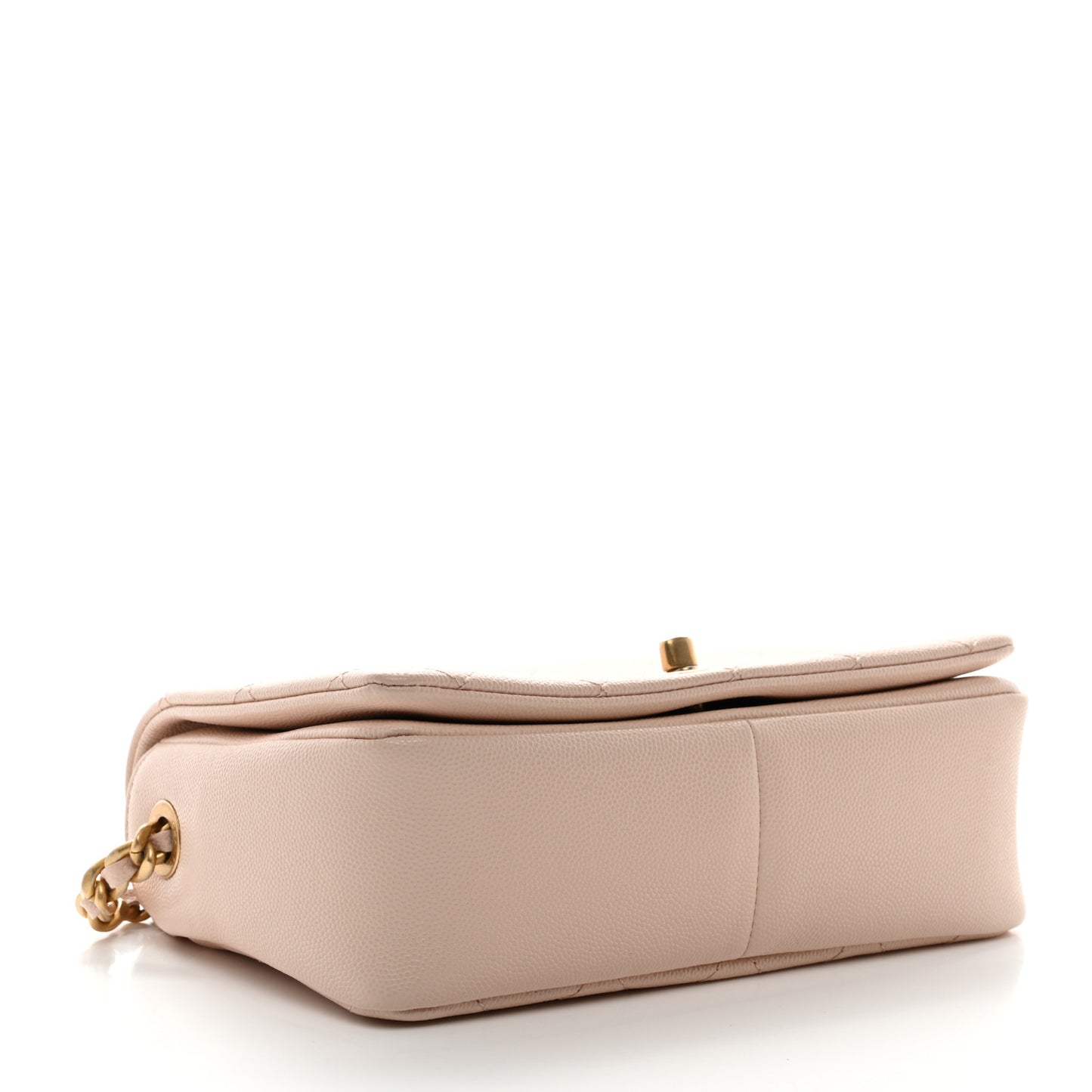 Caviar Quilted Small Fashion Therapy Flap Bag Beige