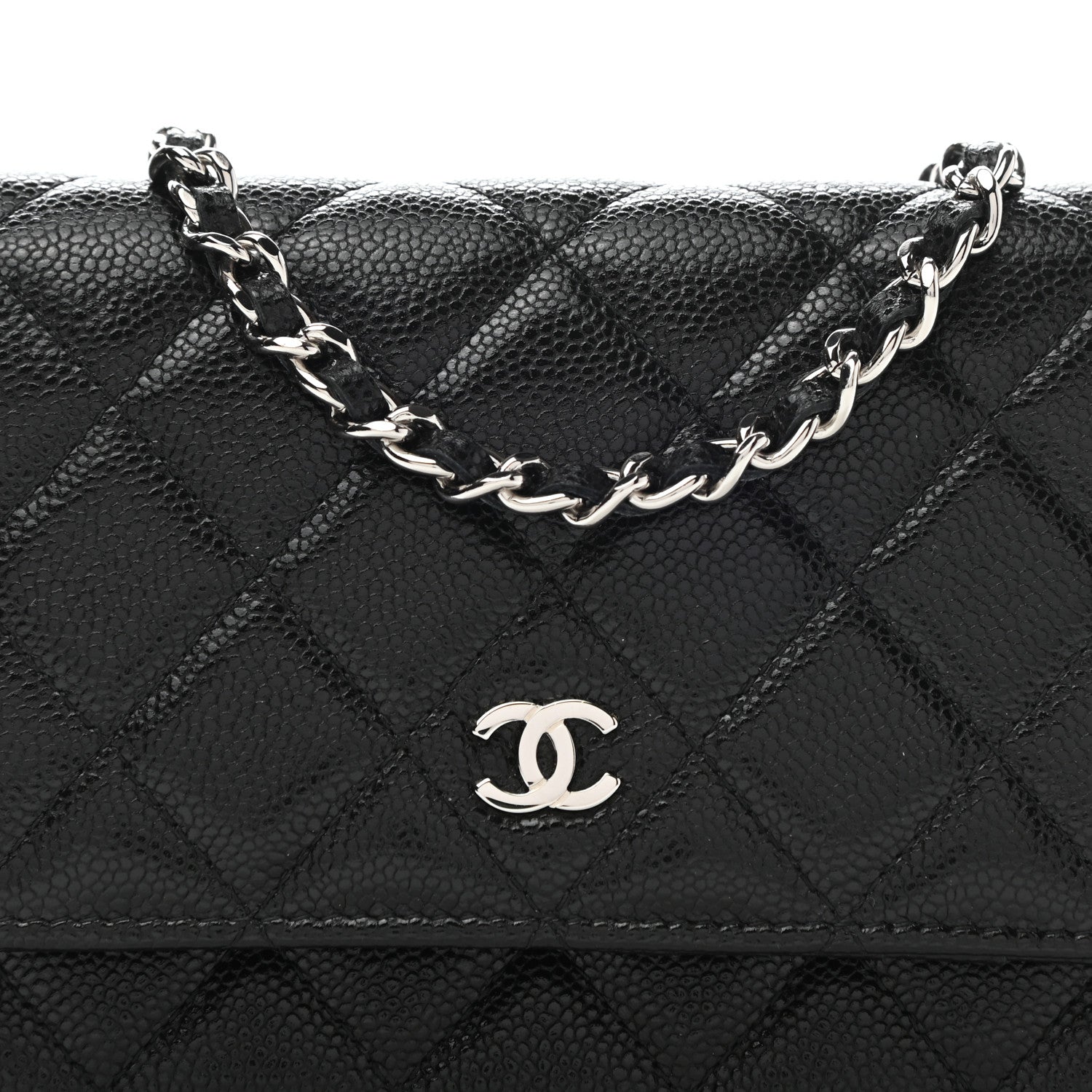 Chanel Caviar Quilted Mini Wallet On Chain WOC Black 9 of 11
