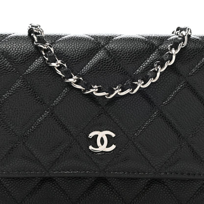 Chanel Caviar Quilted Mini Wallet On Chain WOC Black 9 of 11