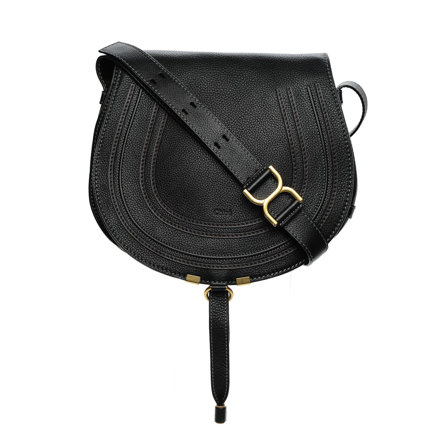 Chloe Calfskin Medium Marcie Round Crossbody Bag Black 1 of 6