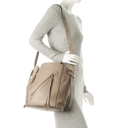Chloe Smooth Suede Calfskin Medium Myer Double Carry Bag Motty Grey 2 of 7