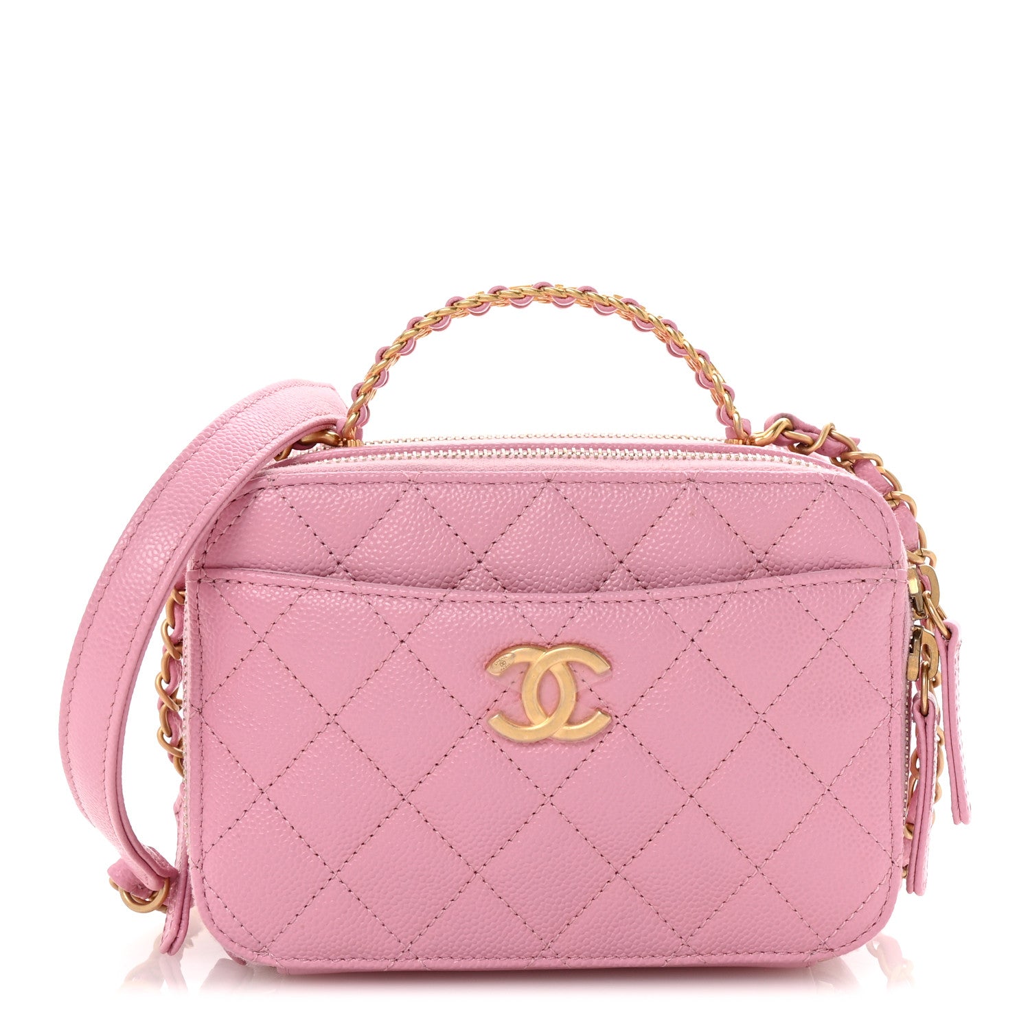 Chanel Caviar Quilted Pick Me Up Mini Vanity Case Pink 1 of 10