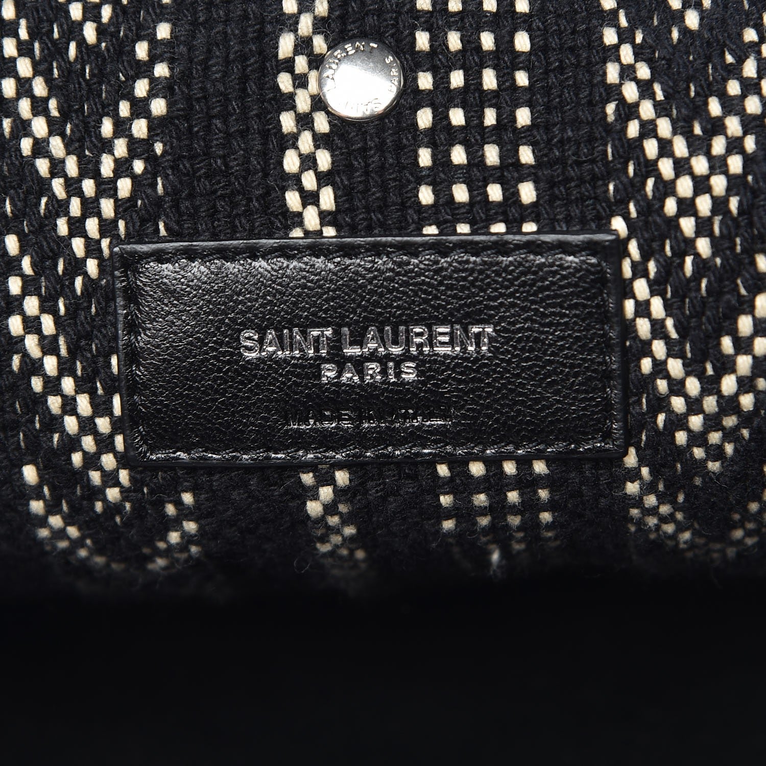 Saint Laurent Canvas Tote Black Ivory 6 of 7