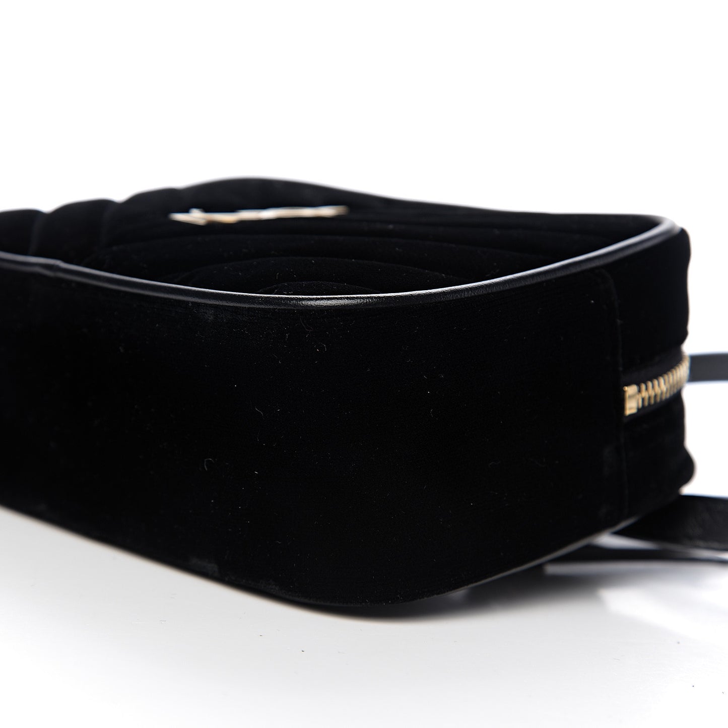 Velour Matelasse Monogram Lou Belt Bag Black