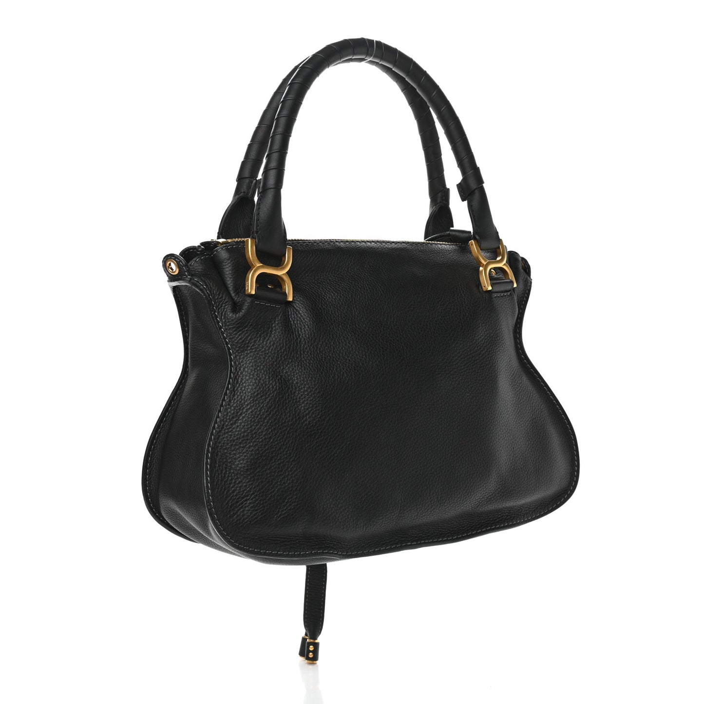 Calfskin Medium Marcie Satchel Black
