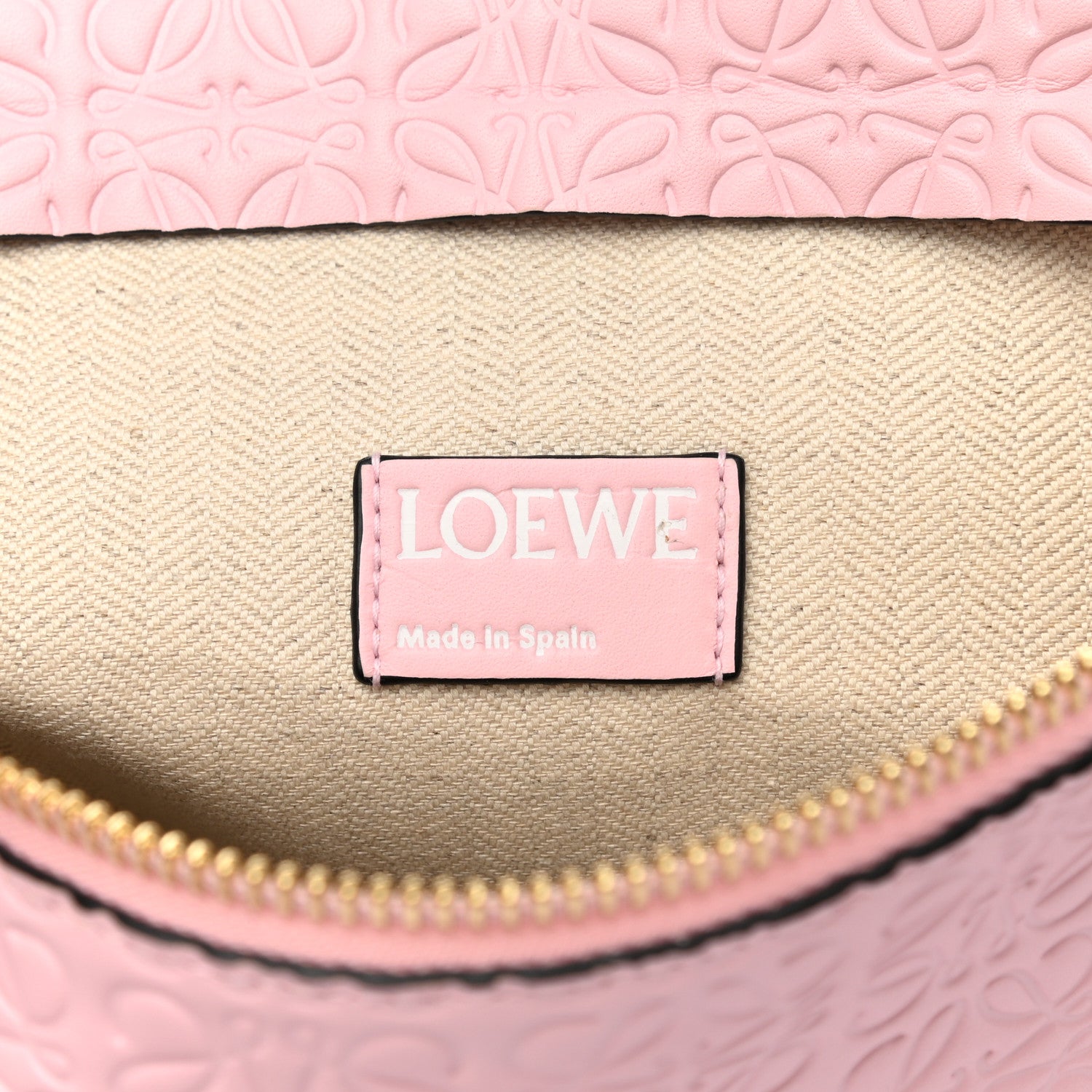 Loewe Calfskin Embossed Repeat T Pouch Soft pink 6 of 8