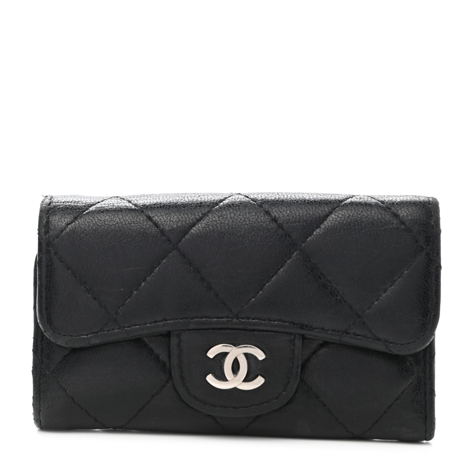 Chanel Lambskin Quilted 6 Key Holder Black 1 of 8