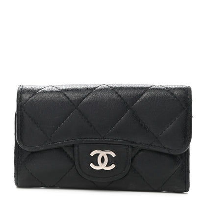 Chanel Lambskin Quilted 6 Key Holder Black 1 of 8