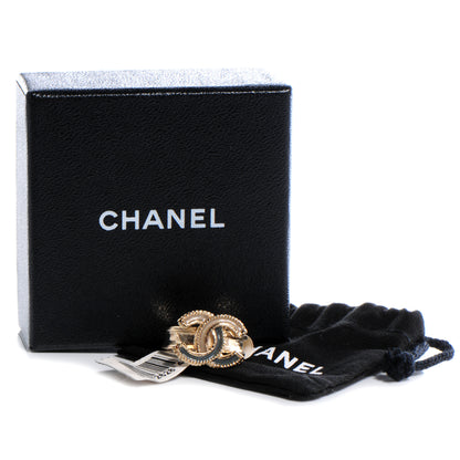 Chanel Glitter Enamel CC Ring 7 Gold 6 of 6