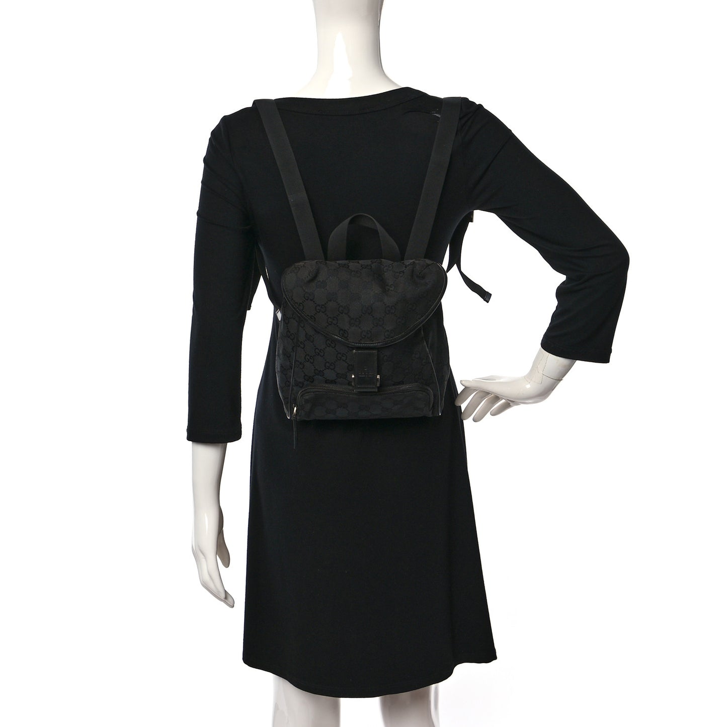 Monogram Flap Backpack Black