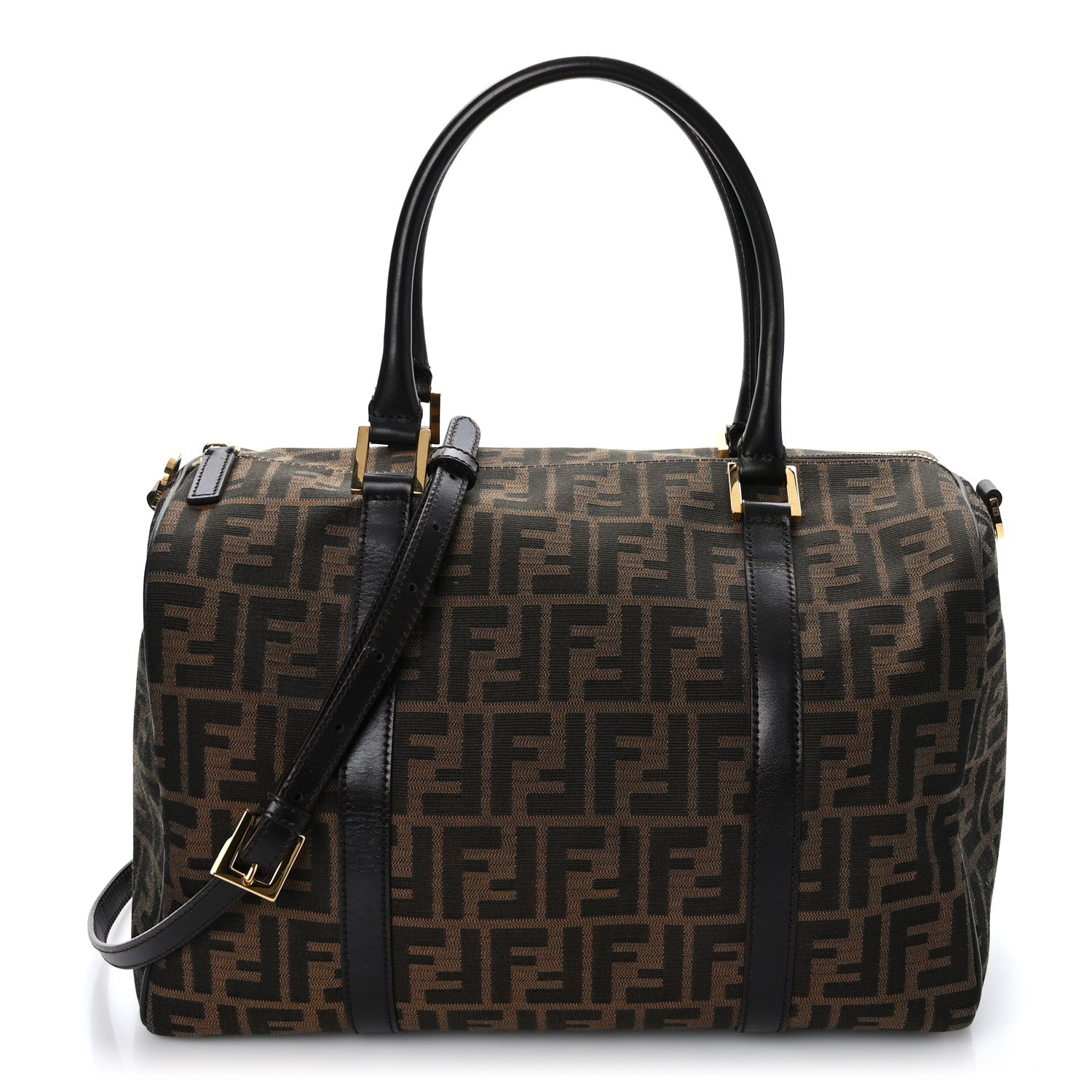 Fendi Zucca Medium Convertible Boston Satchel Tobacco Brown 1 of 11