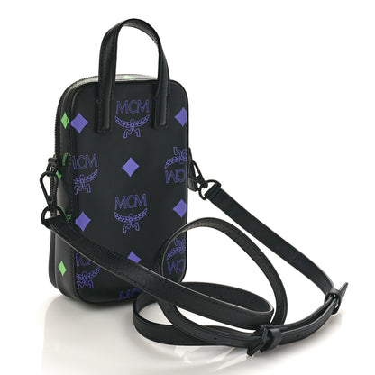 MCM Calfskin Color Splash Mini Crossbody Black Purple Green 2 of 8