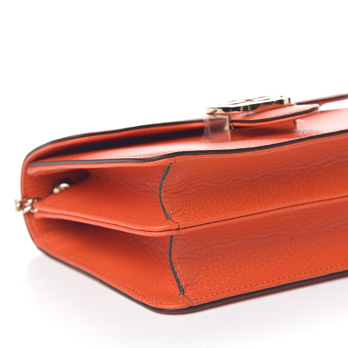 Dollar Calfskin Small Interlocking G Shoulder Bag Sun Orange