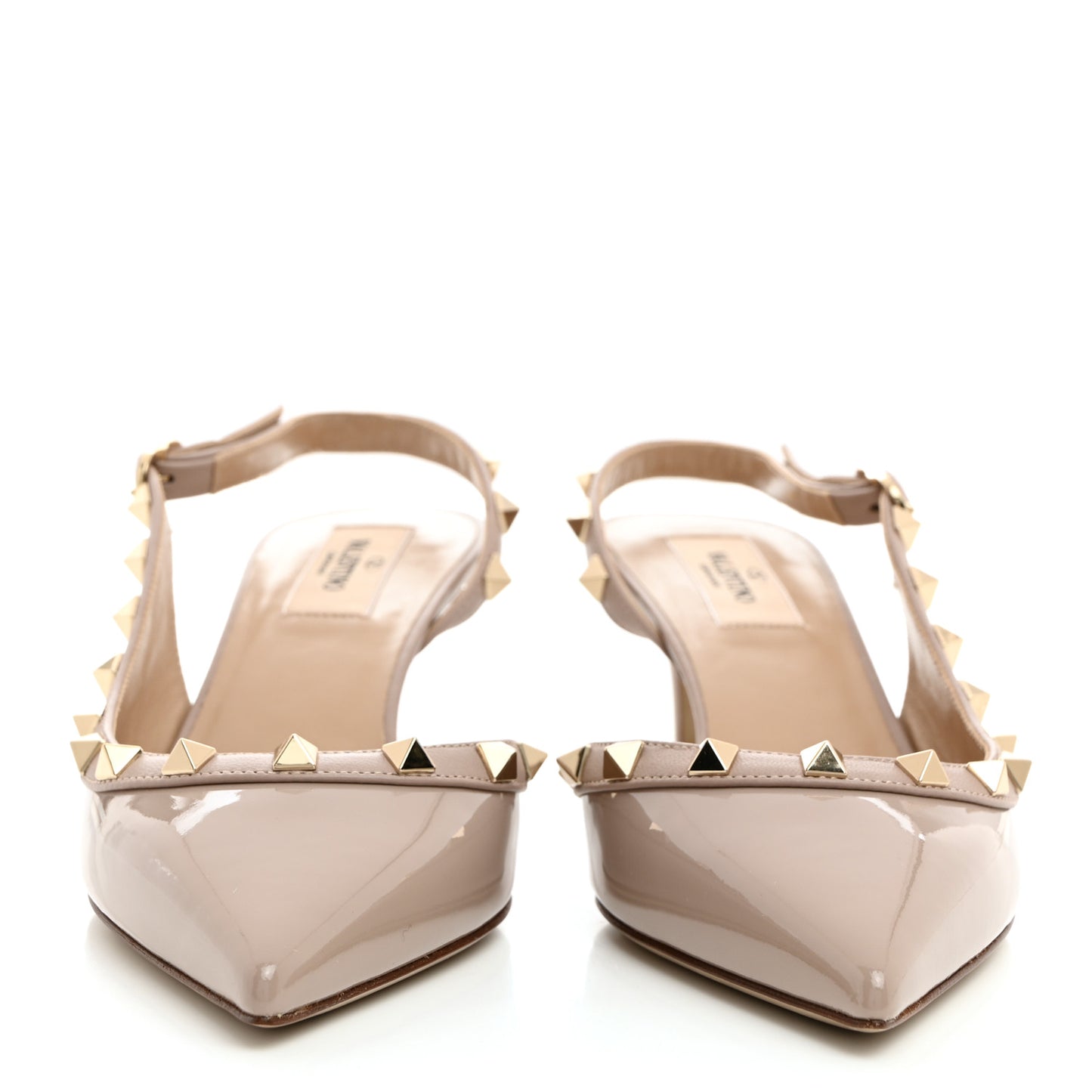 Patent Rockstud Half d'Orsay Slingback 50mm Pumps 38 Poudre