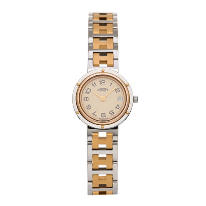 Hermes Stainless Steel 24mm Clipper Quartz Watch Gold 1 of 4