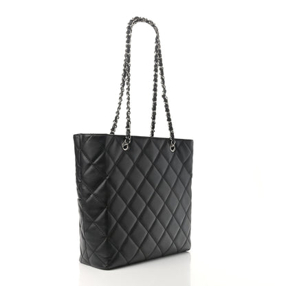 Chanel Calfskin Quilted In The Business North South Tote Black 3 of 10