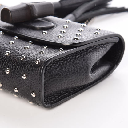 Gucci Calfskin Small Studded Miss Bamboo Shoulder Bag Black 9 of 9