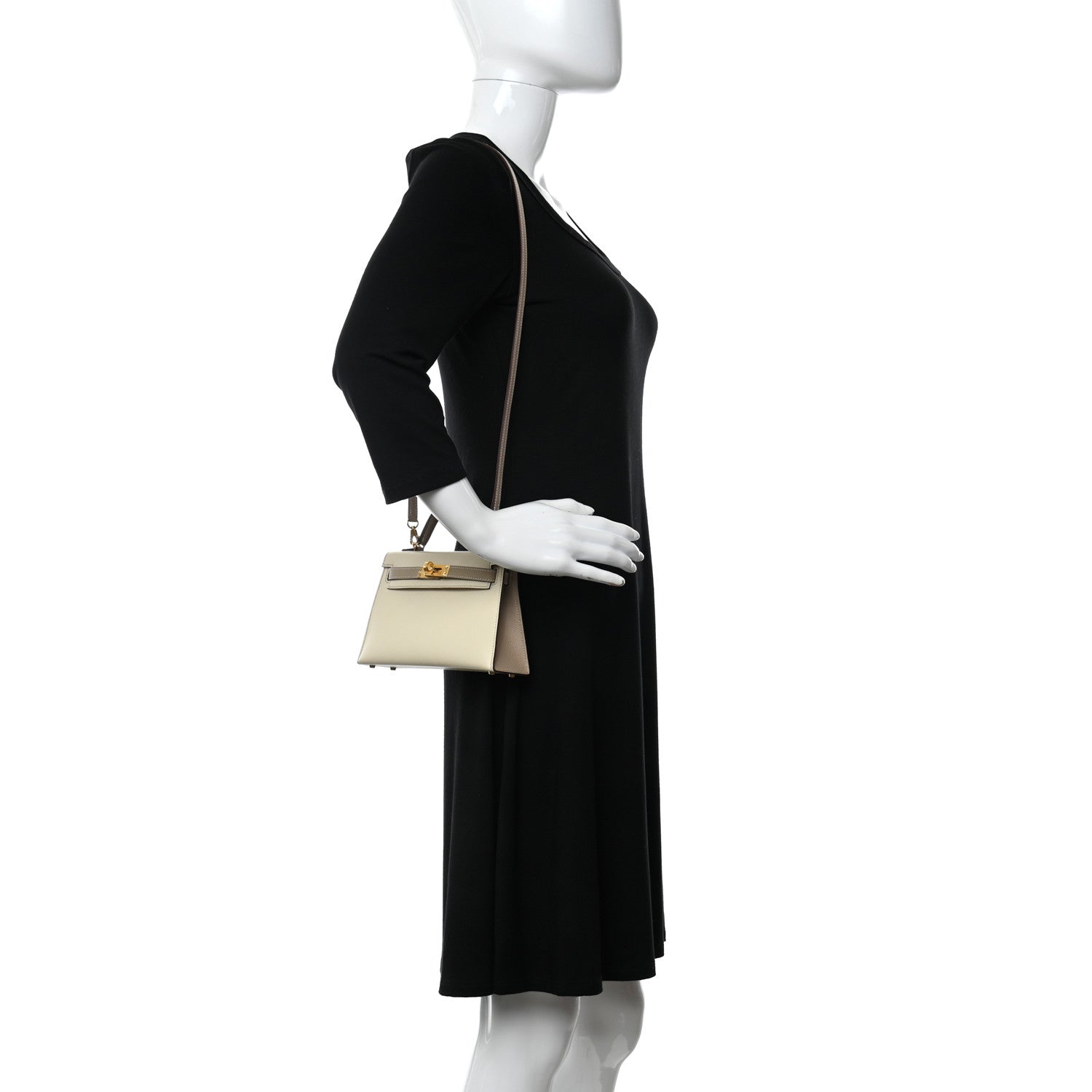 Hermes Epsom Horseshoe Mini Kelly Sellier 20 Craie Etain 2 of 11