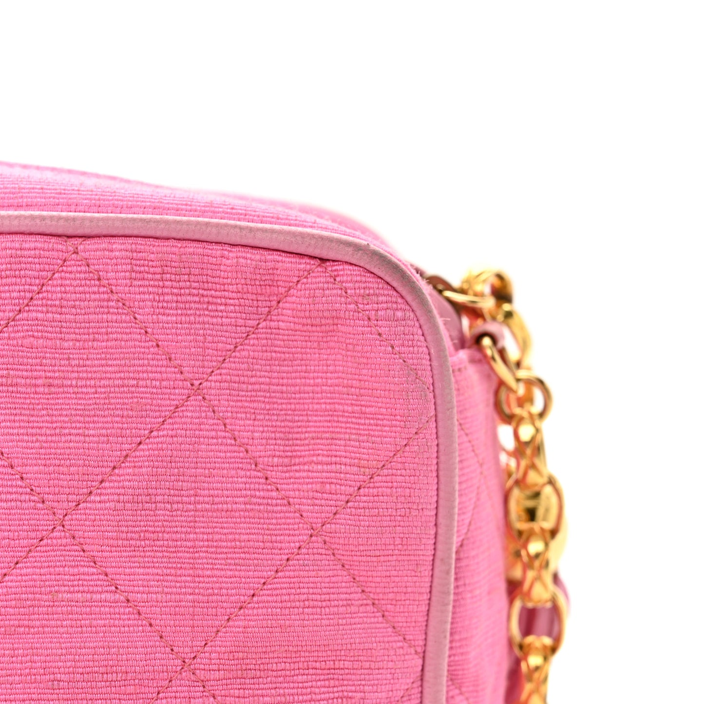 Canvas Quilted CC Tassel Camera Bag Pink