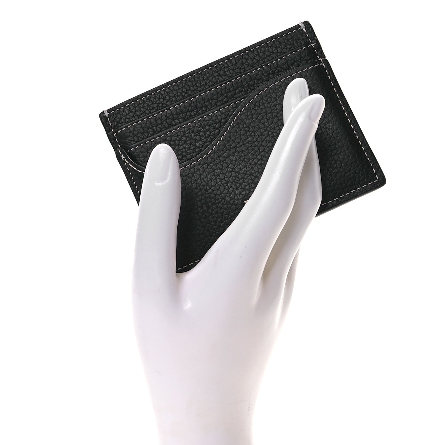 Christian Dior Grained Calfskin Saddle Card Holder Black 2 of 9