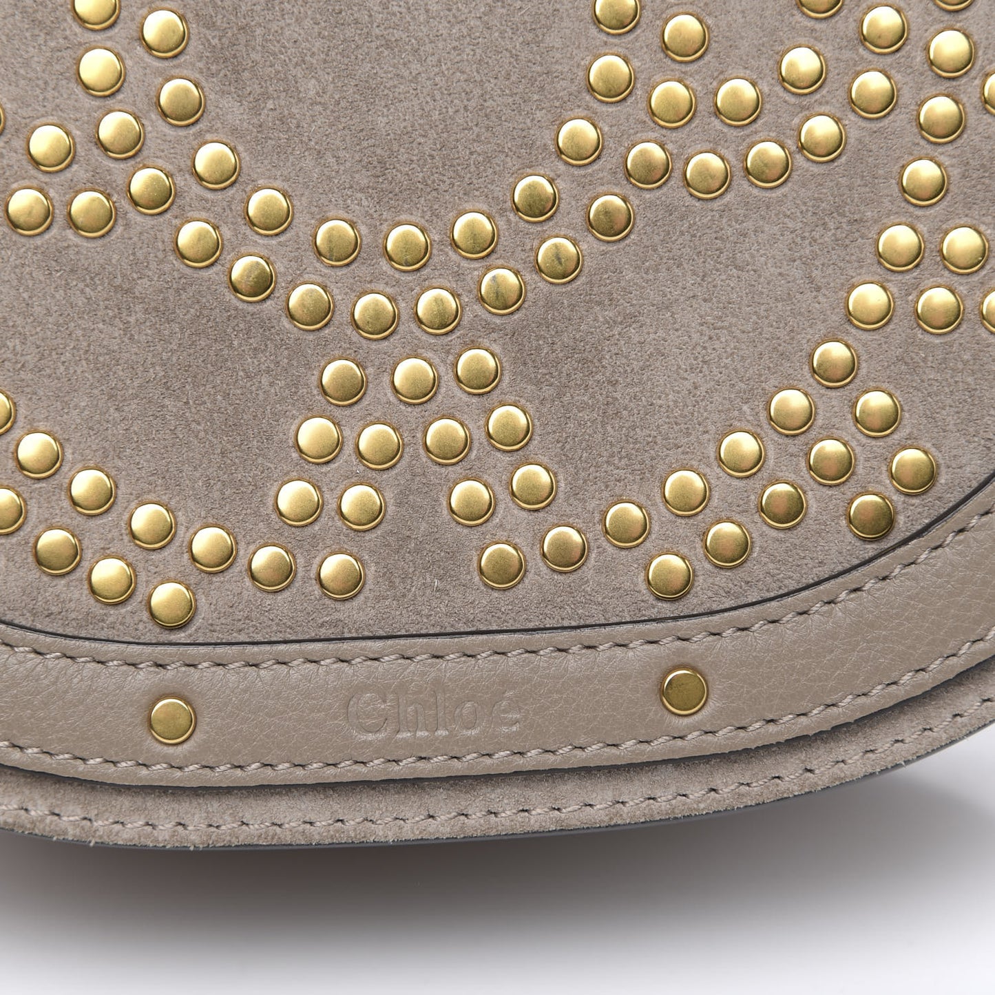 Calfskin Suede Small Constellation Studs Nile Bracelet Bag Motty Grey