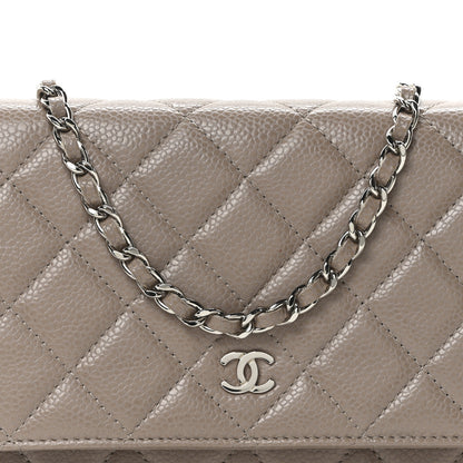 Chanel Caviar Quilted Wallet on Chain WOC Dark Beige 8 of 11