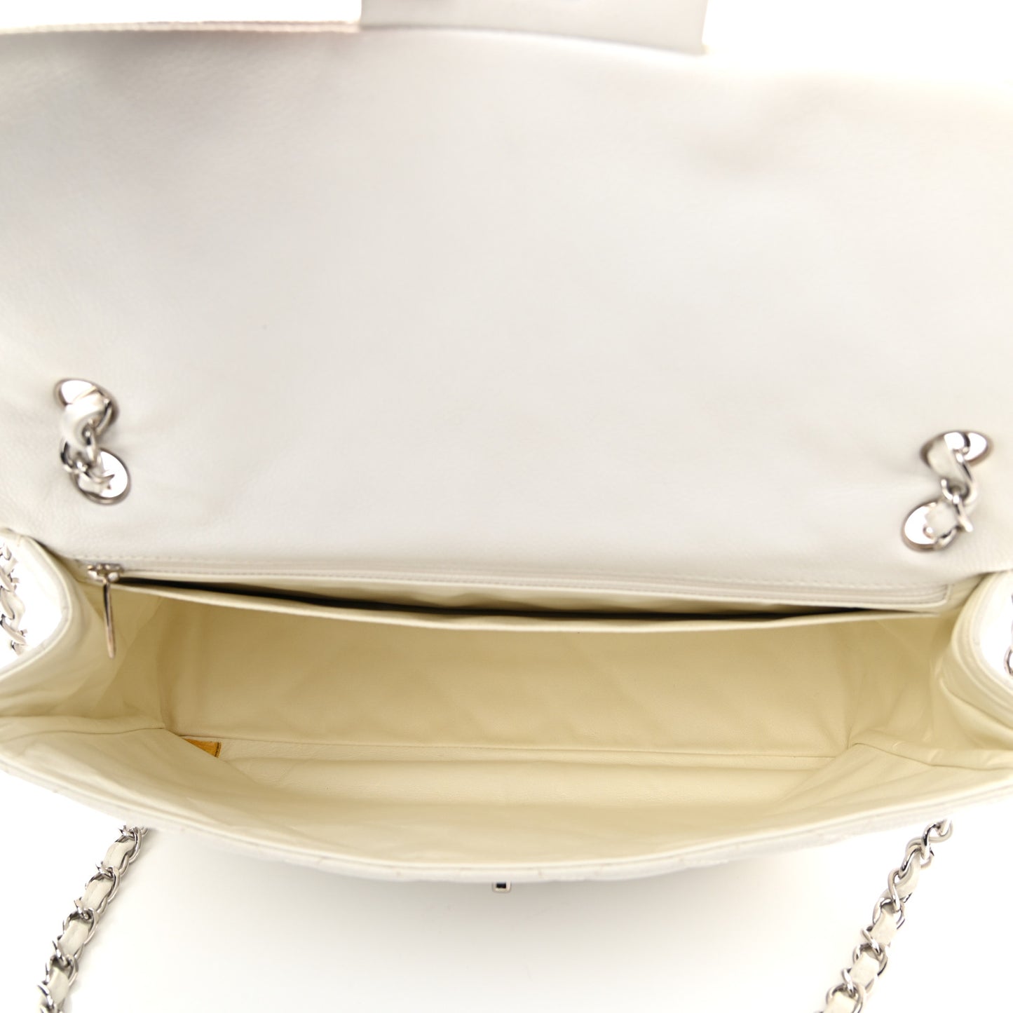 Caviar Quilted Maxi Single Flap White