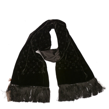 Louis Vuitton Monogram Velours Long Scarf Black 1 of 6