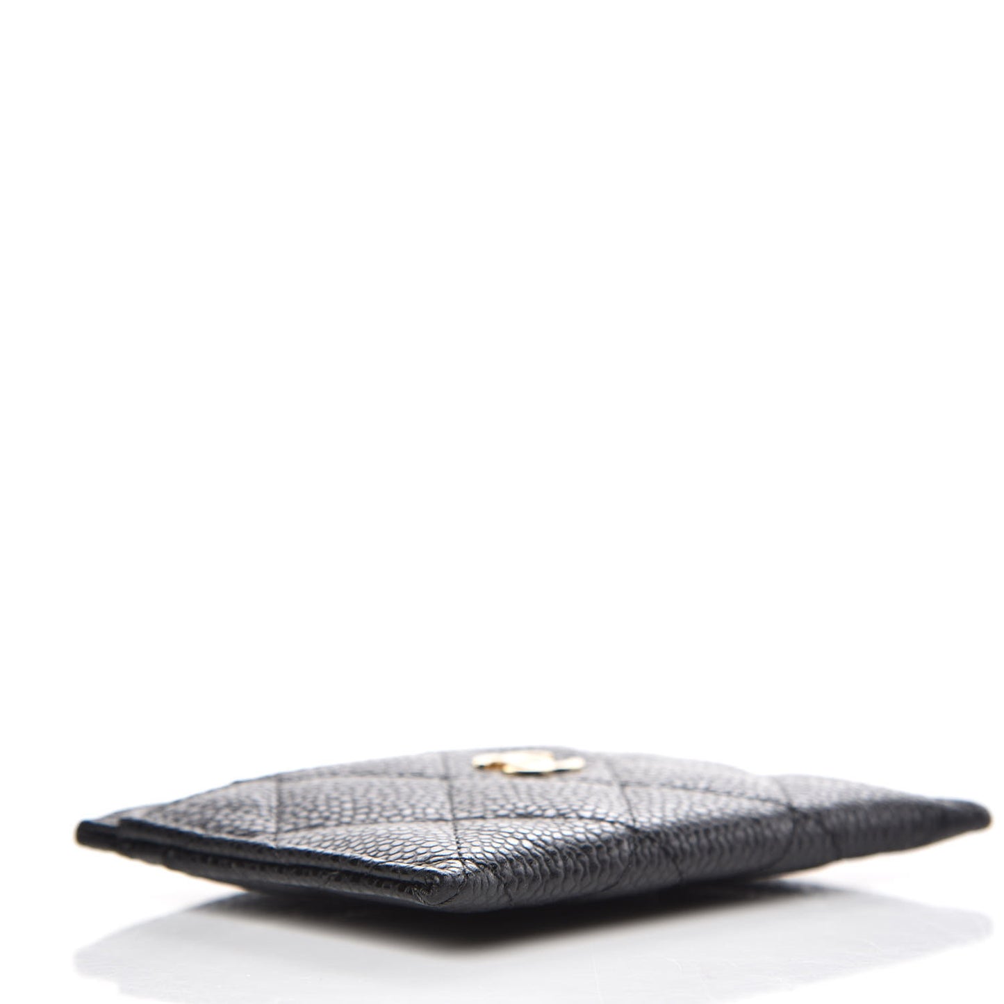 Caviar Quilted Card Holder Black