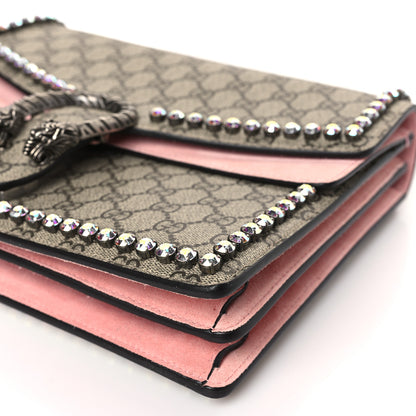 Gucci GG Supreme Monogram Suede Crystal Medium Dionysus Shoulder Bag Beige Ebony Light Peonia 9 of 9