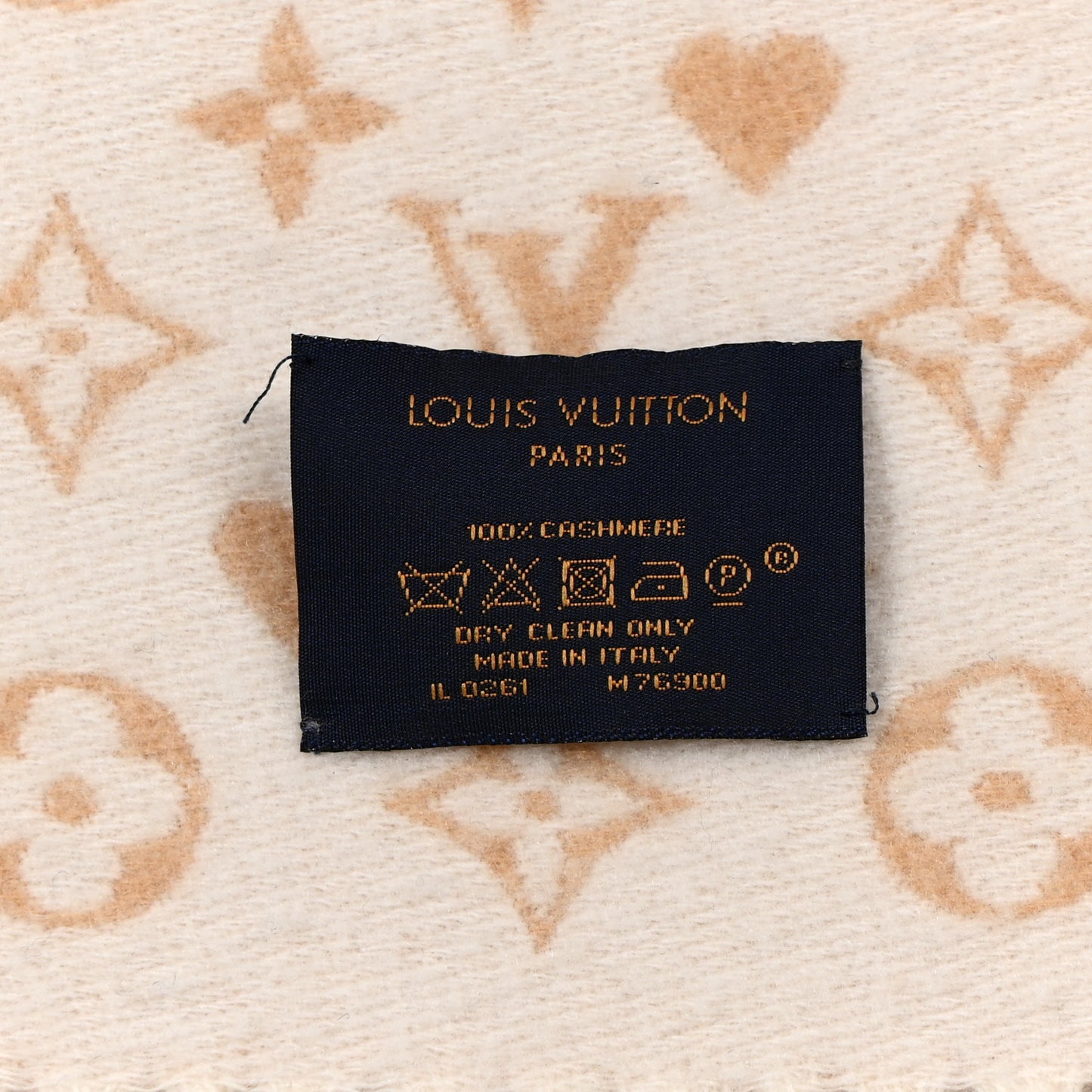 Cashmere Monogram Game On Scarf Dune Beige