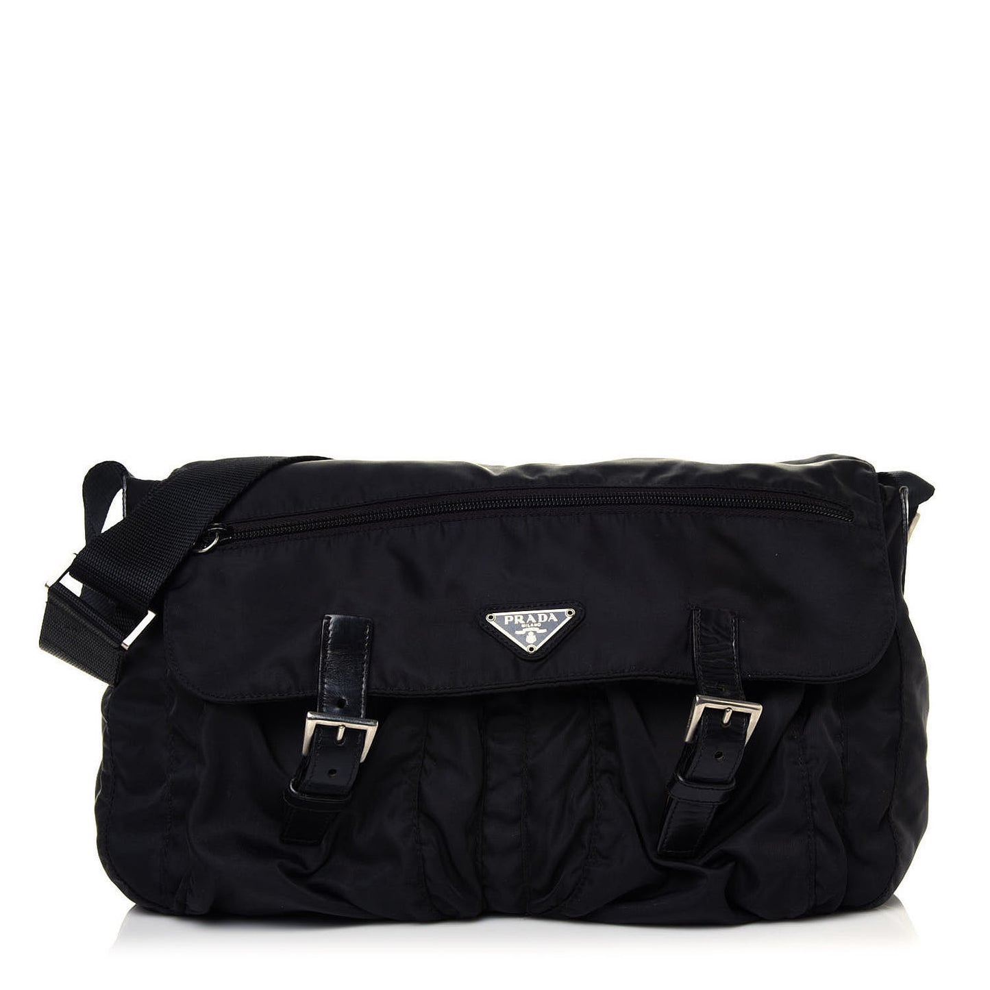 Nylon Vela Messenger Bag Black