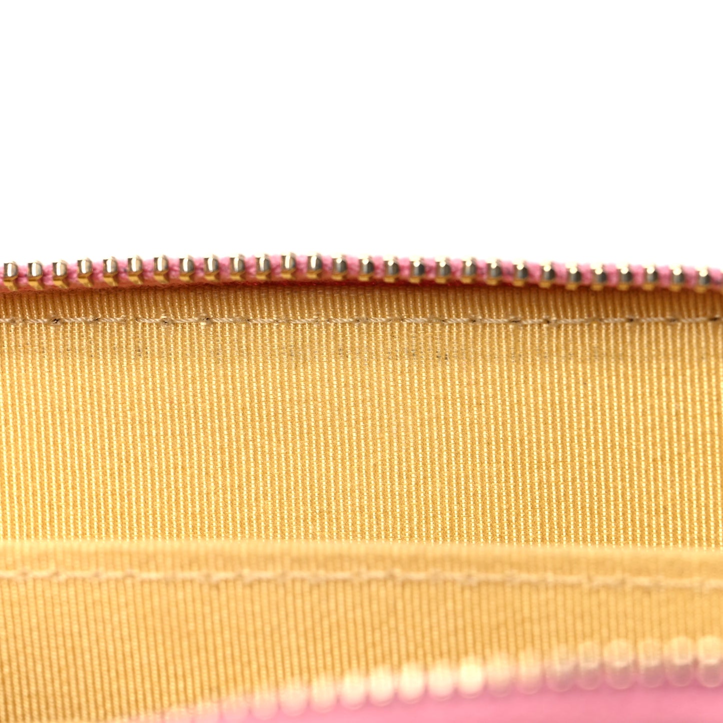 Lambskin Quilted Zip Around Coin Purse Wallet Pink Yellow