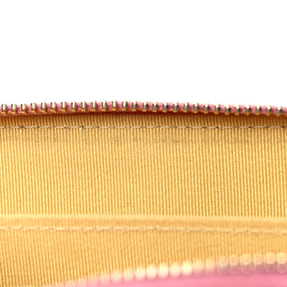 Chanel Lambskin Quilted Zip Around Coin Purse Wallet Pink Yellow 10 of 12