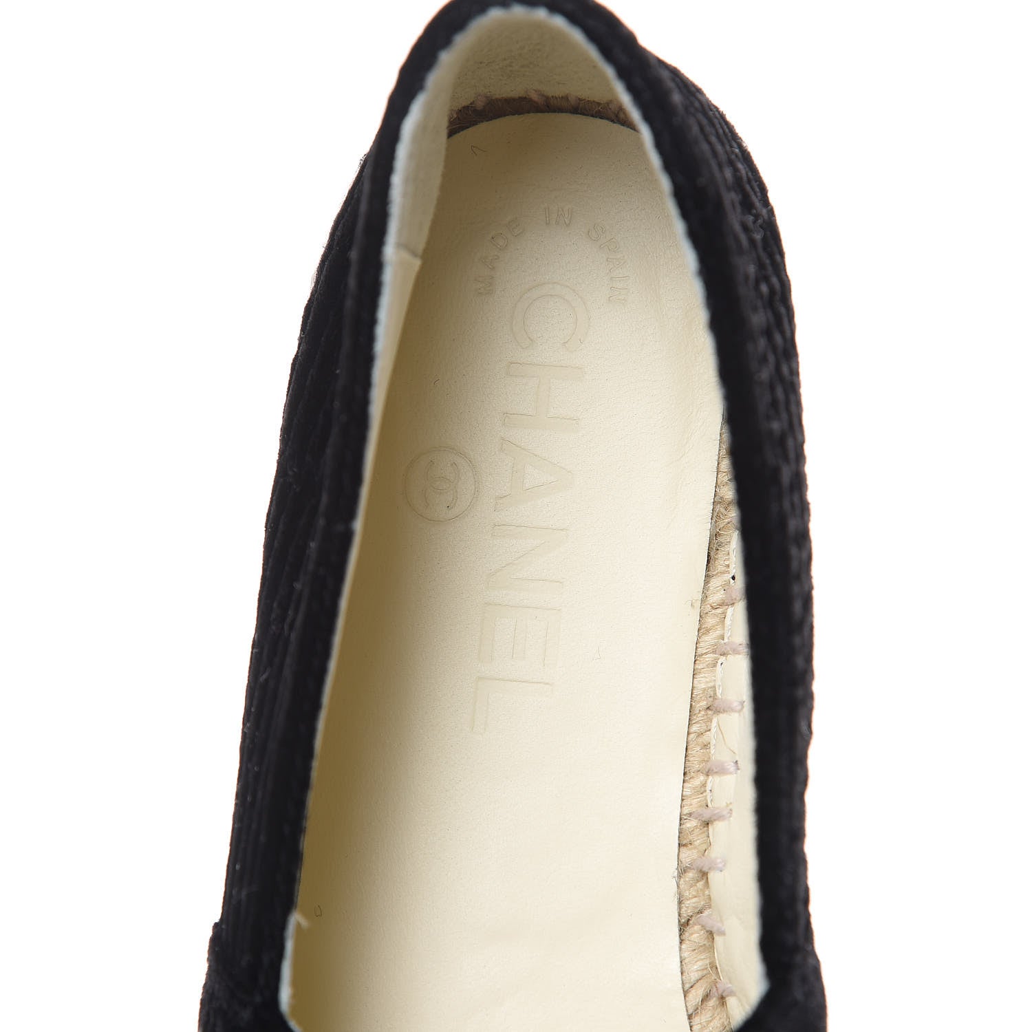 Chanel Velvet Grosgrain CC Espadrilles 35 Black 6 of 9