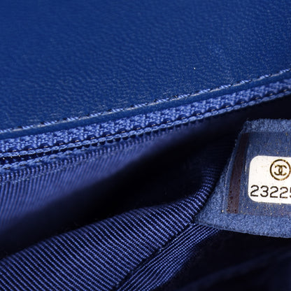 Chanel Lambskin Quilted Large Boy Flap Dark Blue 10 of 12