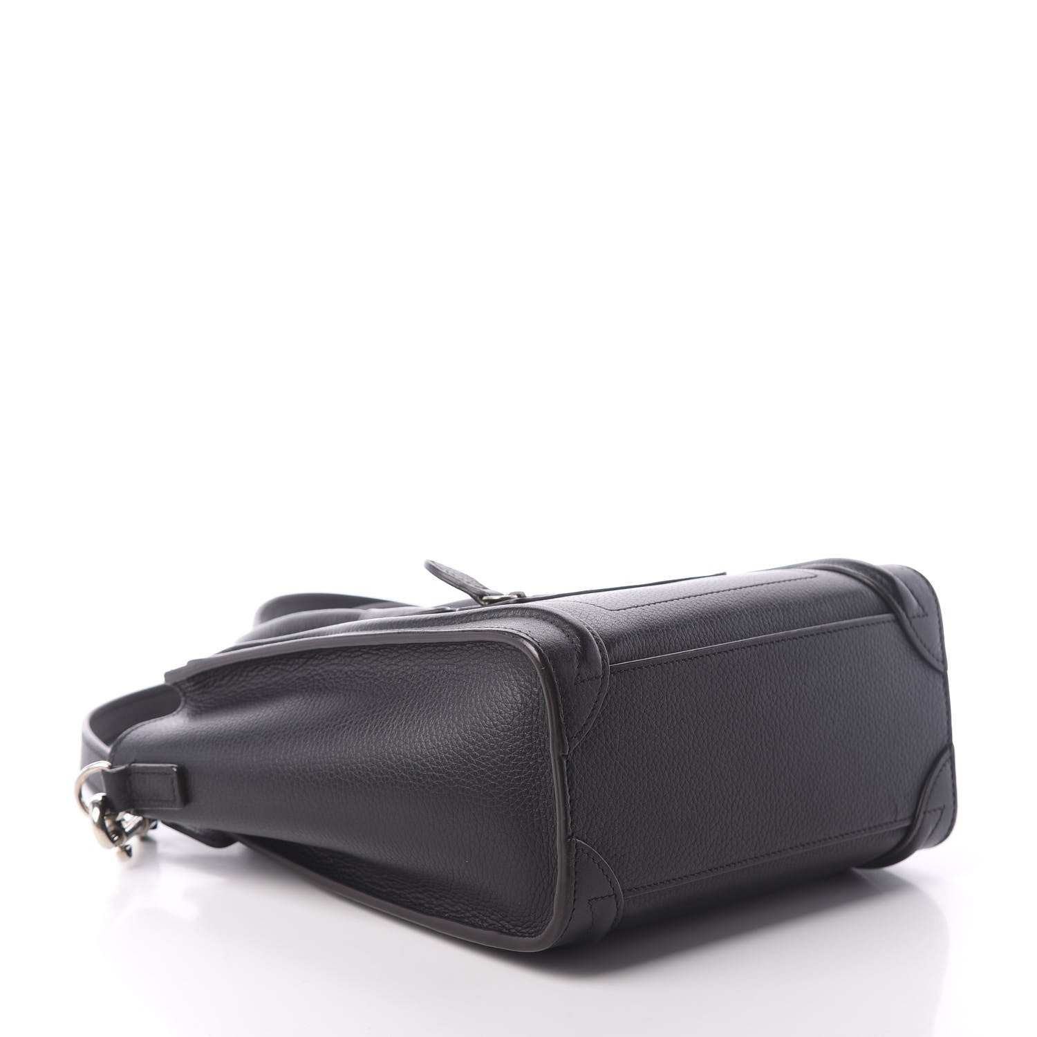 Celine Drummed Calfskin Nano Luggage Black 5 of 10