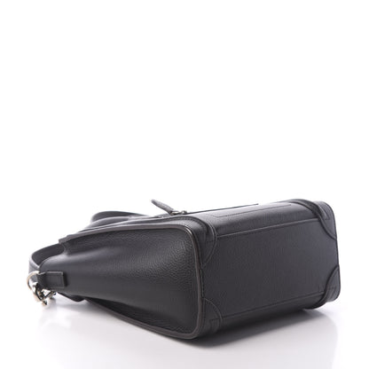 Celine Drummed Calfskin Nano Luggage Black 5 of 10