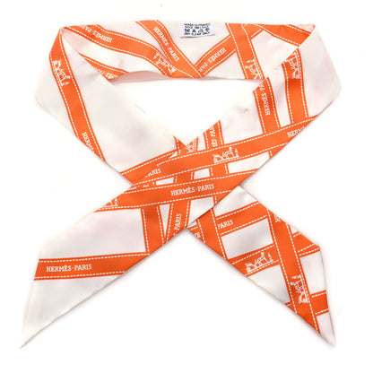 Hermes Silk Bolduc Twilly Orange 1 of 4