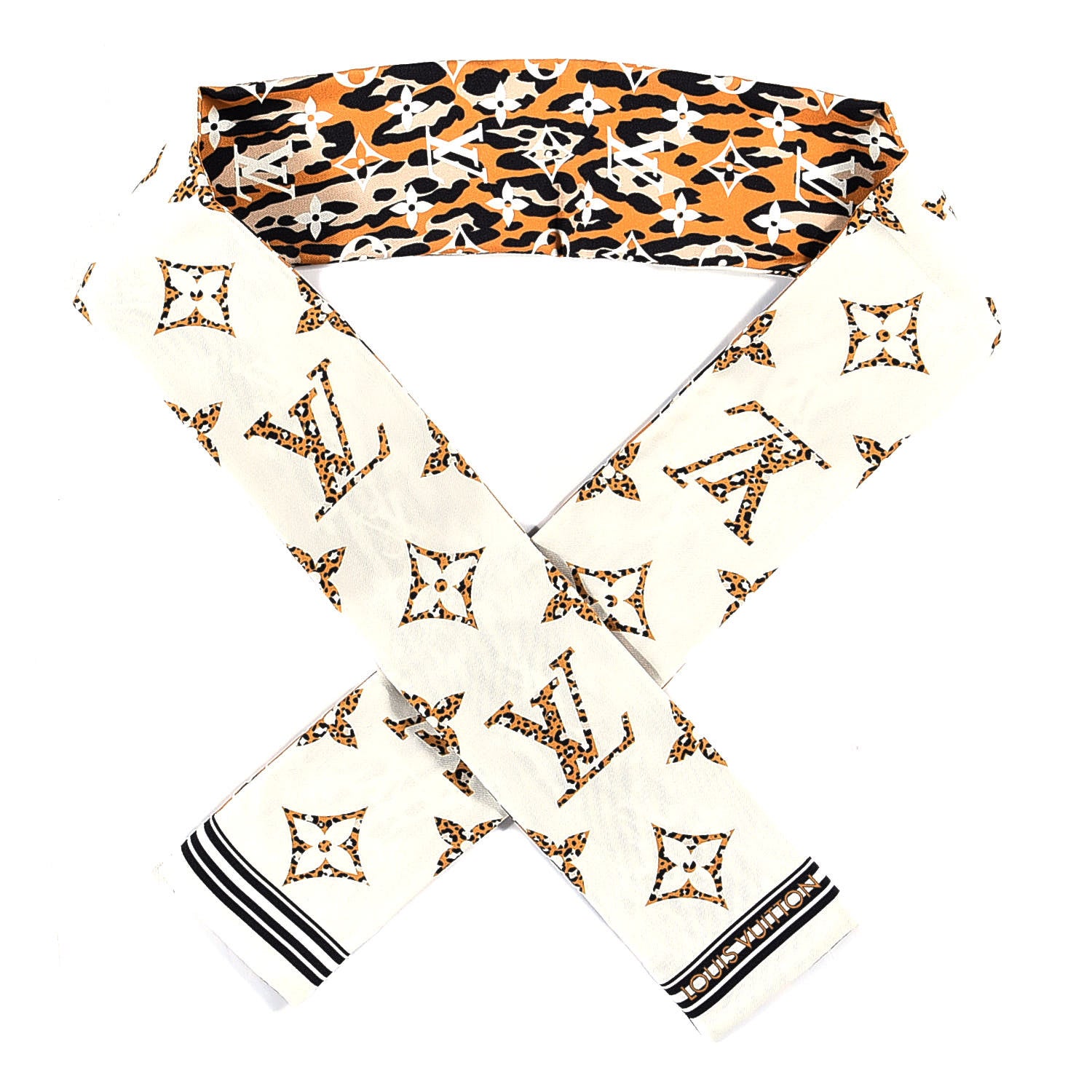 Louis Vuitton Silk Monogram Giant Jungle Bandeau Ivory 1 of 3