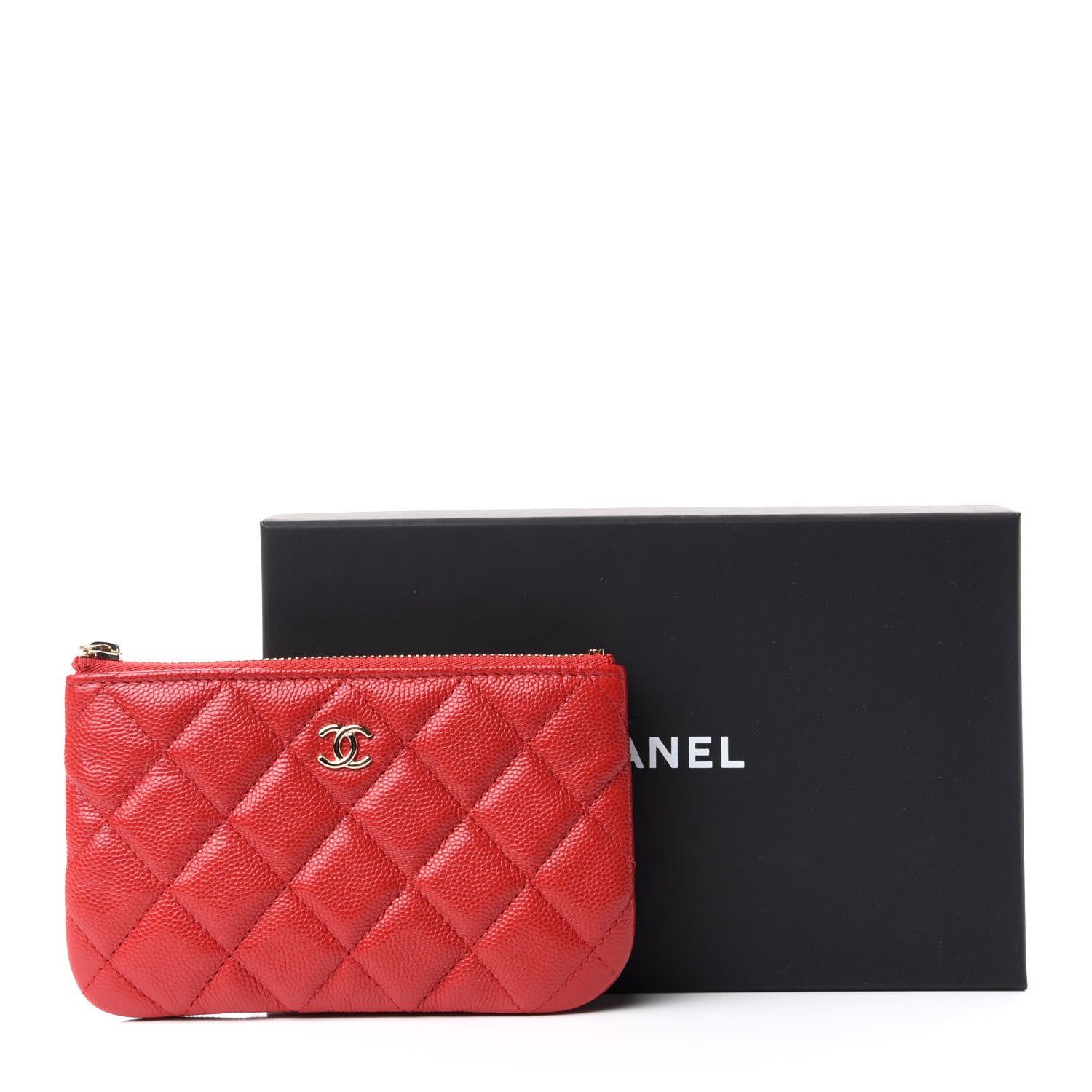 Chanel Caviar Quilted Small Cosmetic Case Red 8 of 8